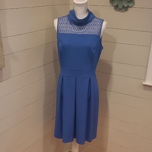 ANNE KLEIN Blue Midi Sleeveless Dress